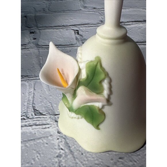 Vintage Pink Green Calla Lilly Bell Painted - Picture 8 of 10